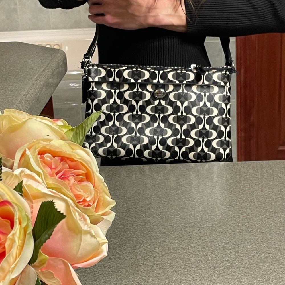 Coach Black and White Crossbody Bag